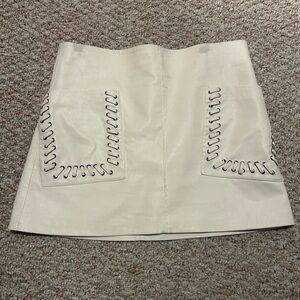 Elegant Cream Skirt with Stitch Detailing